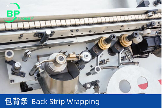 Automatic Notebook Back Spine Strip Wrapping Machine BPBB30L2F With Dual Cover Feeder and cold glue or hot glue functions for high school notebooks binding